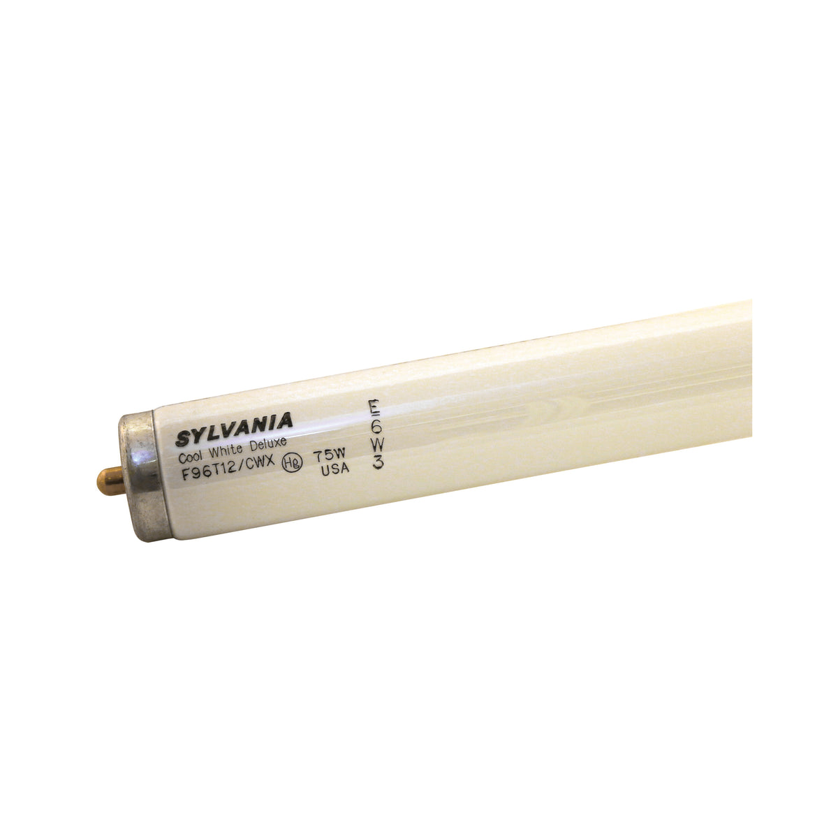 Sylvania 29858 Fluorescent Bulb, 75 W, T12 Lamp, Single Pin Lamp Base, 3872 Lumens, 4100 K Color Temp, Cool White Light