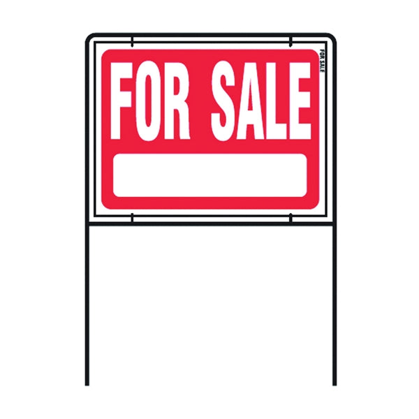 HY-KO RSF-604 Real Estate Sign with Frame, For Sale, White Legend, Plastic, 24-1/2 in W x 36-1/2 in H Dimensions