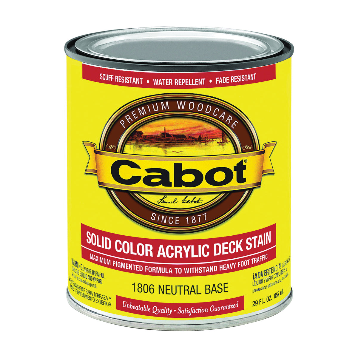 Cabot 1800 Series 1806 Decking Stain, Low-Luster, Neutral Base, Liquid, 1 Gallon