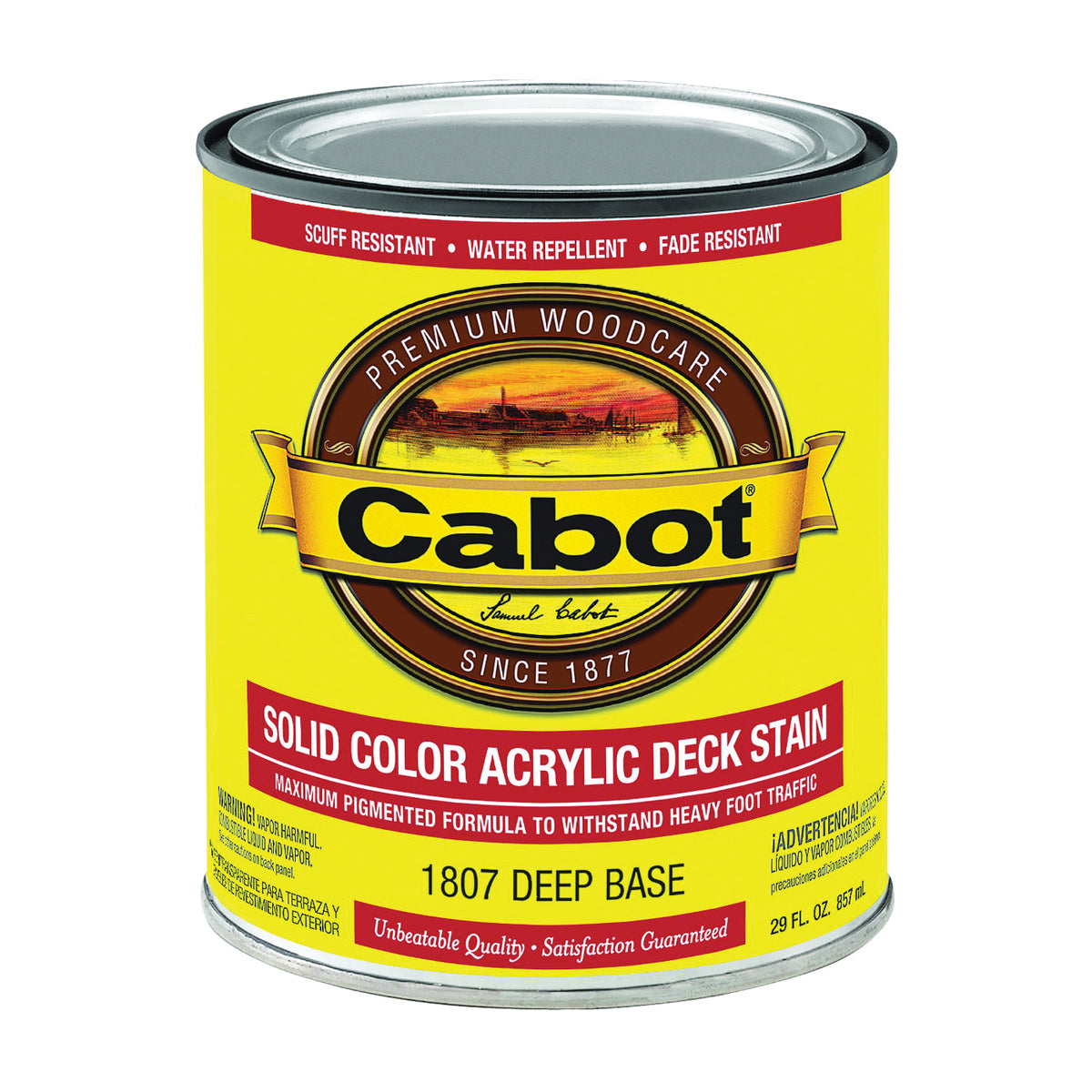 Cabot 1800 Series 1807 Decking Stain, Low-Luster, Liquid, 1 QT Can