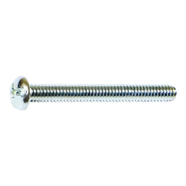 MIDWEST FASTENER 07689 Machine Screw, 1/4-20 in Thread, Coarse Thread, Round Head, Combo Drive, Steel, Zinc, 100 PK