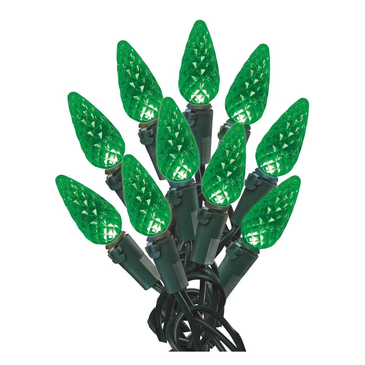 Hometown Holidays U10E405E Light Set, Christmas, 120 V, 4.8 W, 60-Lamp, LED Lamp, Green Lamp, 14.96 ft L