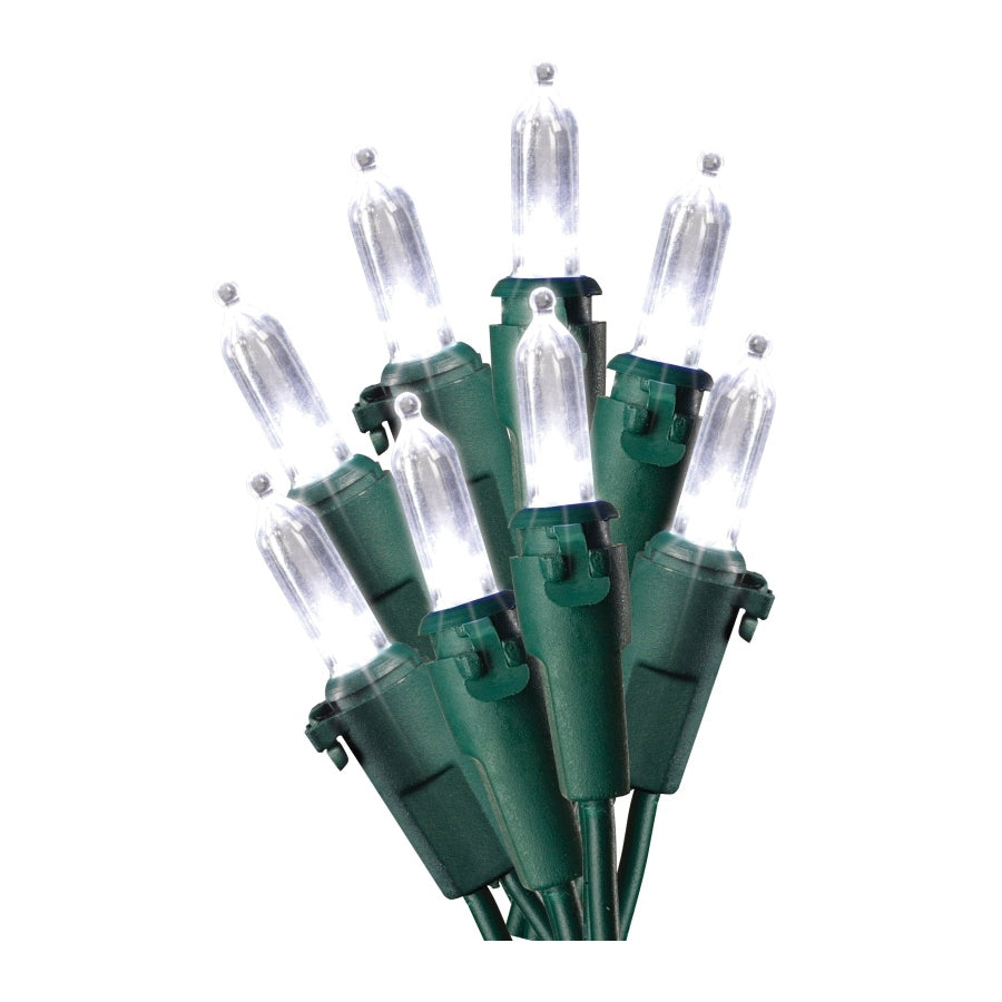 Hometown Holidays U12E745A Light Set, Christmas, 120 V, 4.8 W, 50-Lamp, LED Lamp, Cool White Lamp, 13.58 in L