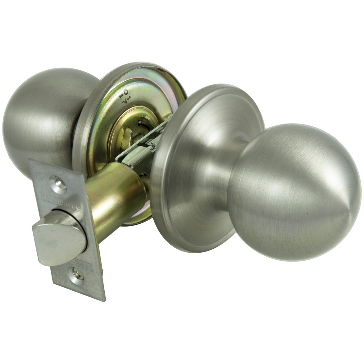 ProSource T3P30V-PS Door Knob, Knob Handle, Metal, Satin Nickel, 2-3/8 to 2-3/4 in Backset, 1-3/8 to 1-3/4 in Thick Door