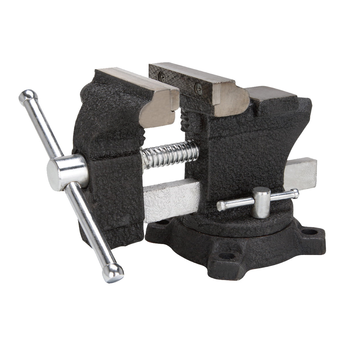 Vulcan JLO-067 Bench Vise, 3-1/2 in Jaw Opening, 1/4 in W Jaw, 2 in D Throat, Cast Iron Steel, Serrated Jaw