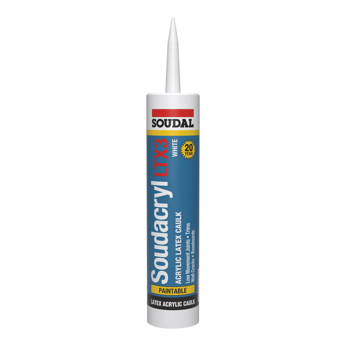 Soudal 5823513 Acrylic Latex Caulk, 10.1 oz