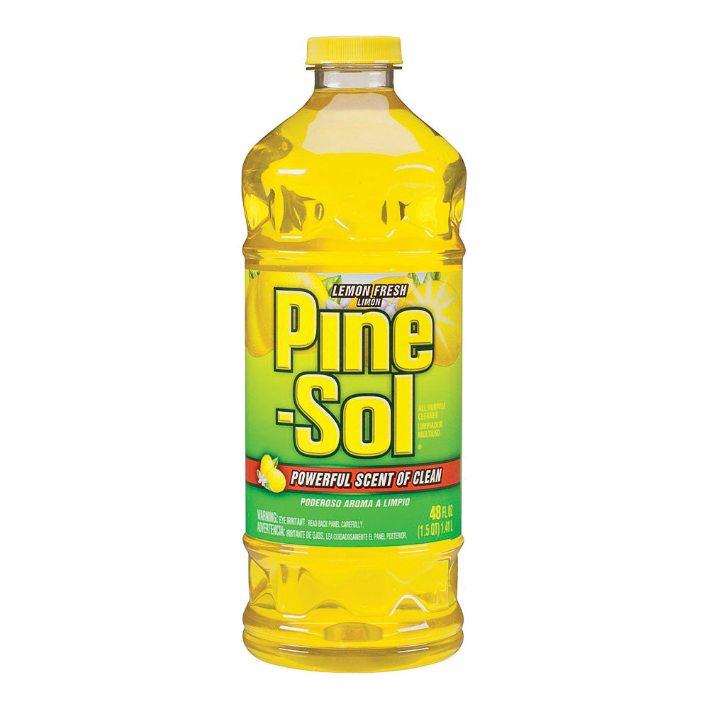 Pine-Sol 40199 All-Purpose Cleaner, 48 oz Bottle, Liquid, Fresh Lemon, Yellow