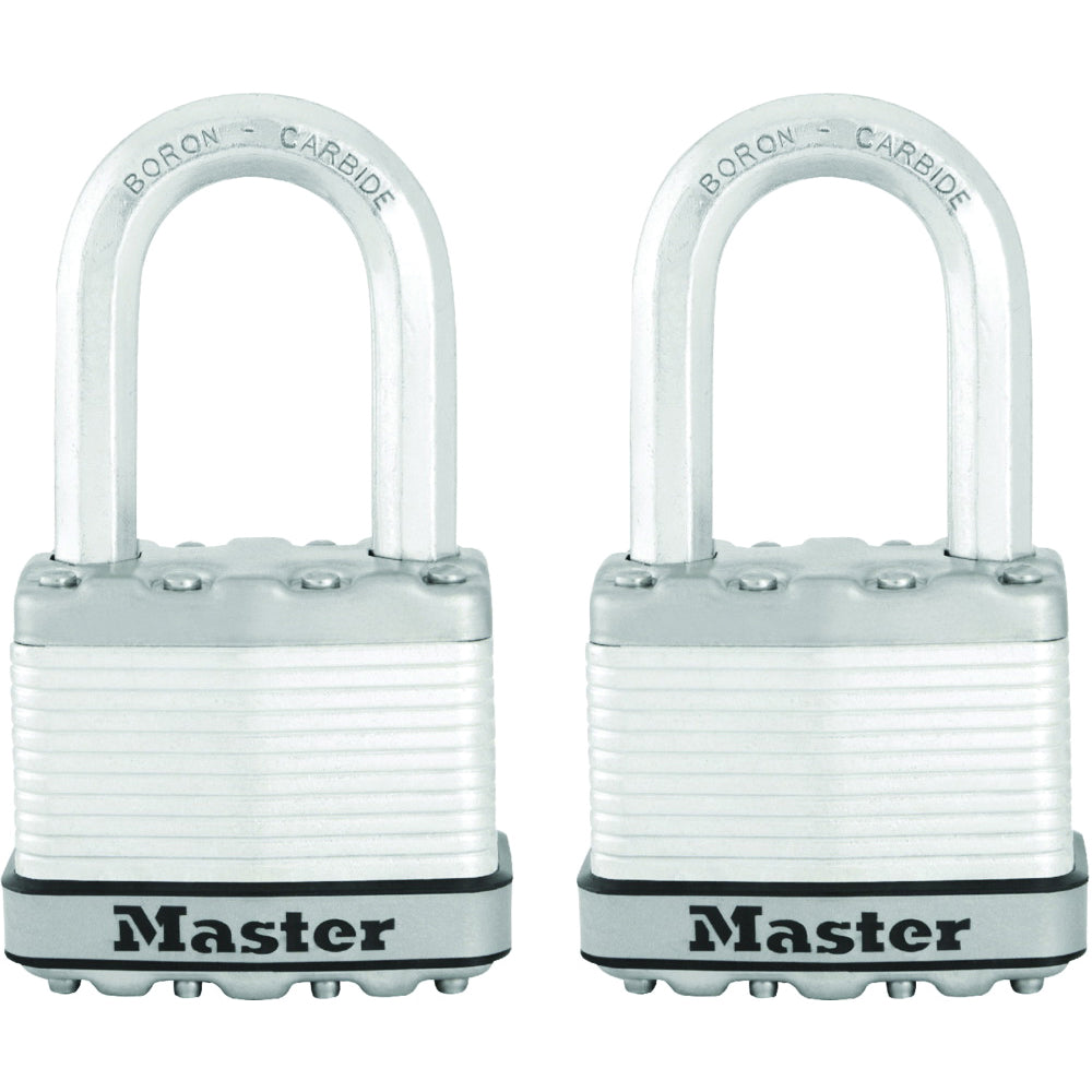 Master Lock Magnum Series M5XTLF Padlock, Keyed Alike Key, 3/8 in Dia Shackle, 1-1/2 in H Shackle, Boron Carbide Shackle