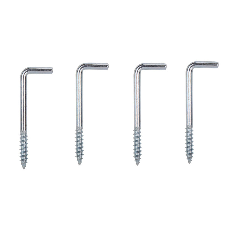 ProSource Screw Hook, 9/16 in Opening, 4.5 mm Thread, 2-1/4 in L, Steel, Zinc