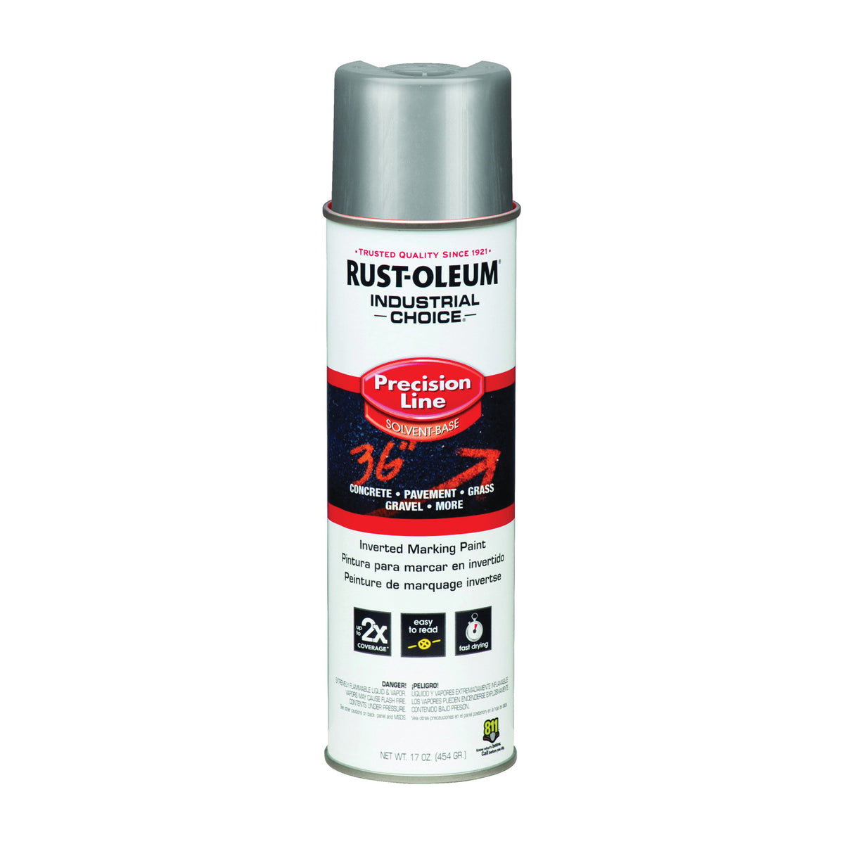 RUST-OLEUM INDUSTRIAL CHOICE 239007 Marking Paint, Gloss, Silver, 16 oz, Aerosol Can