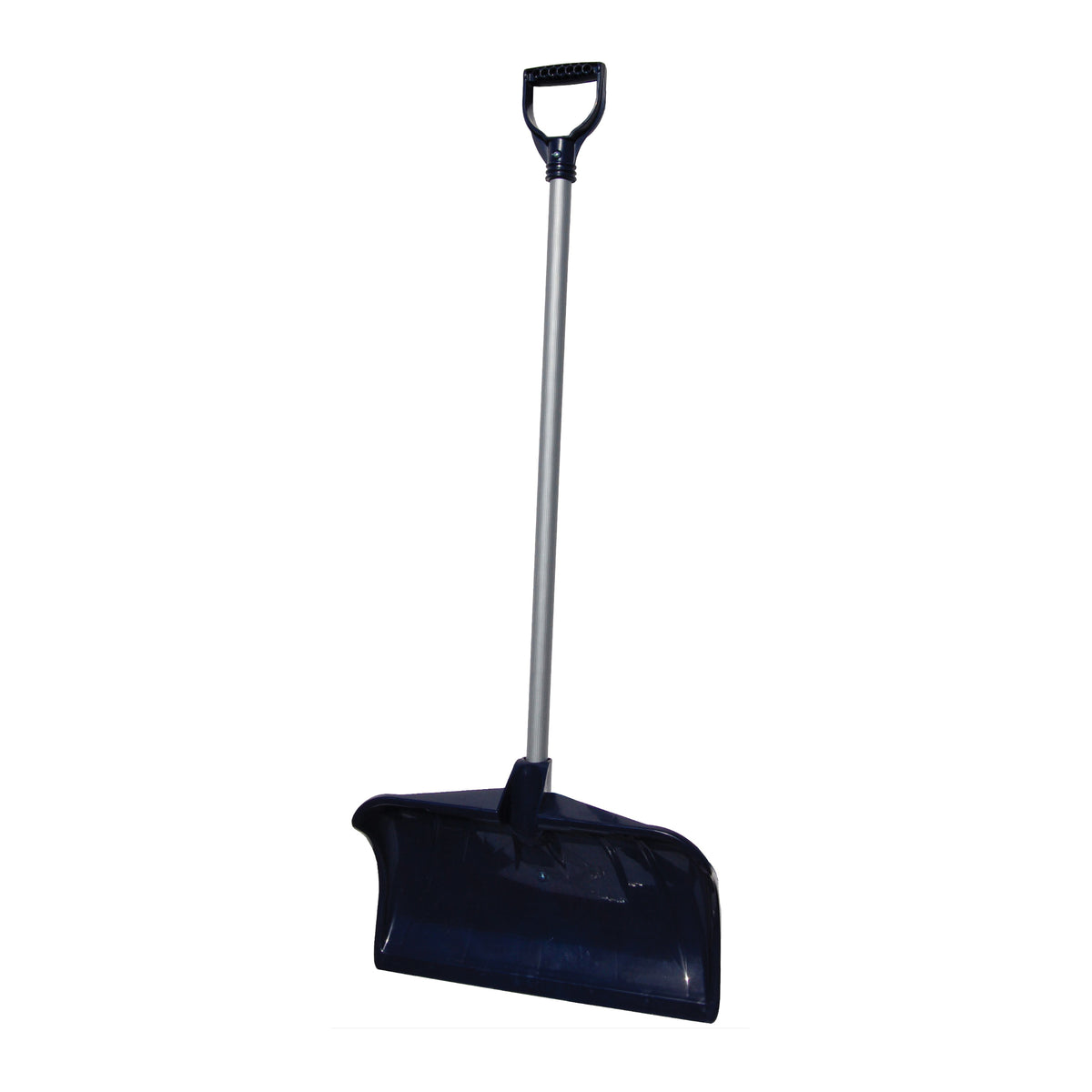 RUGG 34PD-S Snow Pusher, 20 in W Blade, Polyethylene Blade, Steel Handle, D-Shaped Handle, Navy