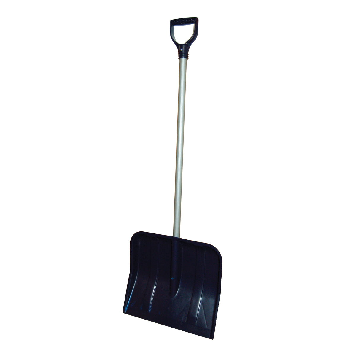 RUGG 27P-BG Snow Shovel, 18 in W Blade, Standard Blade, Polyethylene Blade, Steel Handle, Navy