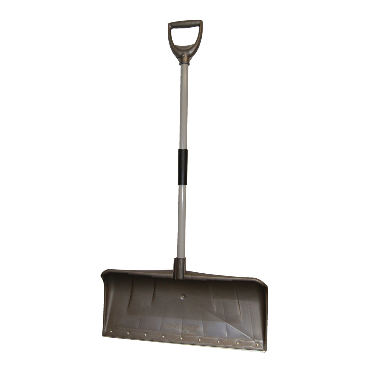 RUGG 35PLW-S Snow Pusher, 27 in W Blade, Polyethylene Blade, Aluminum Handle, D-Shaped Handle, 36 in L Handle, Blue