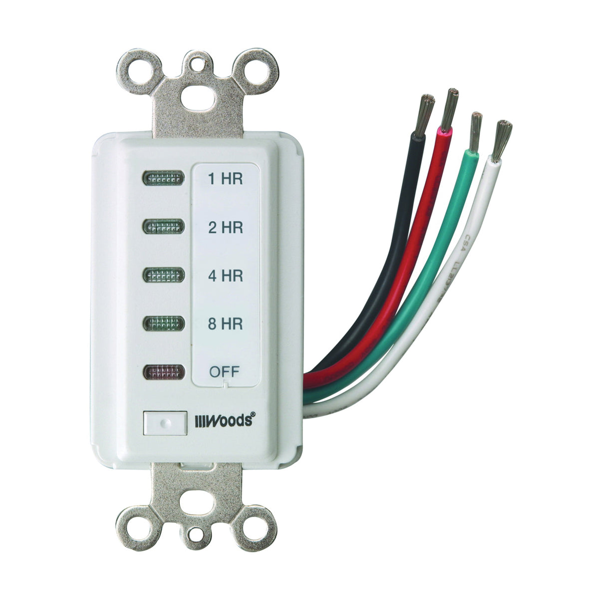 Woods 59013 Countdown Timer, 15 A, 120 V, 1800 W, 2, 4, 8, 12 hr Off Time Setting, White