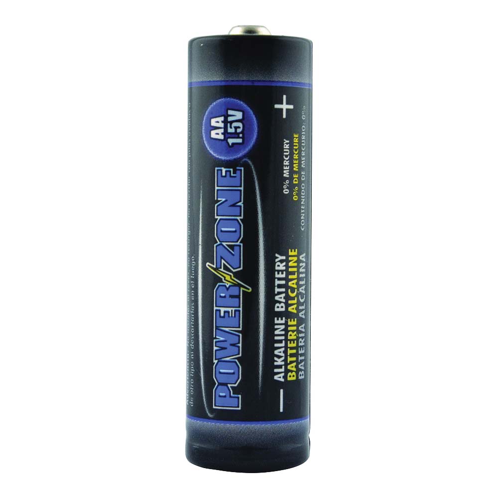 PowerZone LR6-16P Battery, 1.5 V Battery, AA Battery, Alkaline, Manganese Dioxide, Potassium Hydroxide and Zinc