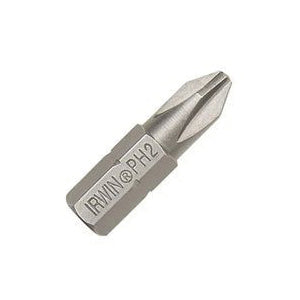 IRWIN 3510112C Insert Bit, #2 Drive, Phillips Drive, 1/4 in Shank, Hex Shank, 1 in L, High-Grade S2 Tool Steel