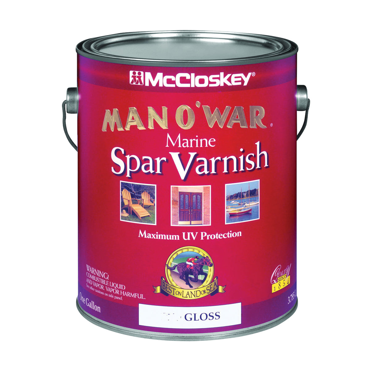 McCloskey Man O&#39; War 080.0006509.007 Marine Spar Varnish, Gloss, Liquid, 1 gal, Pail
