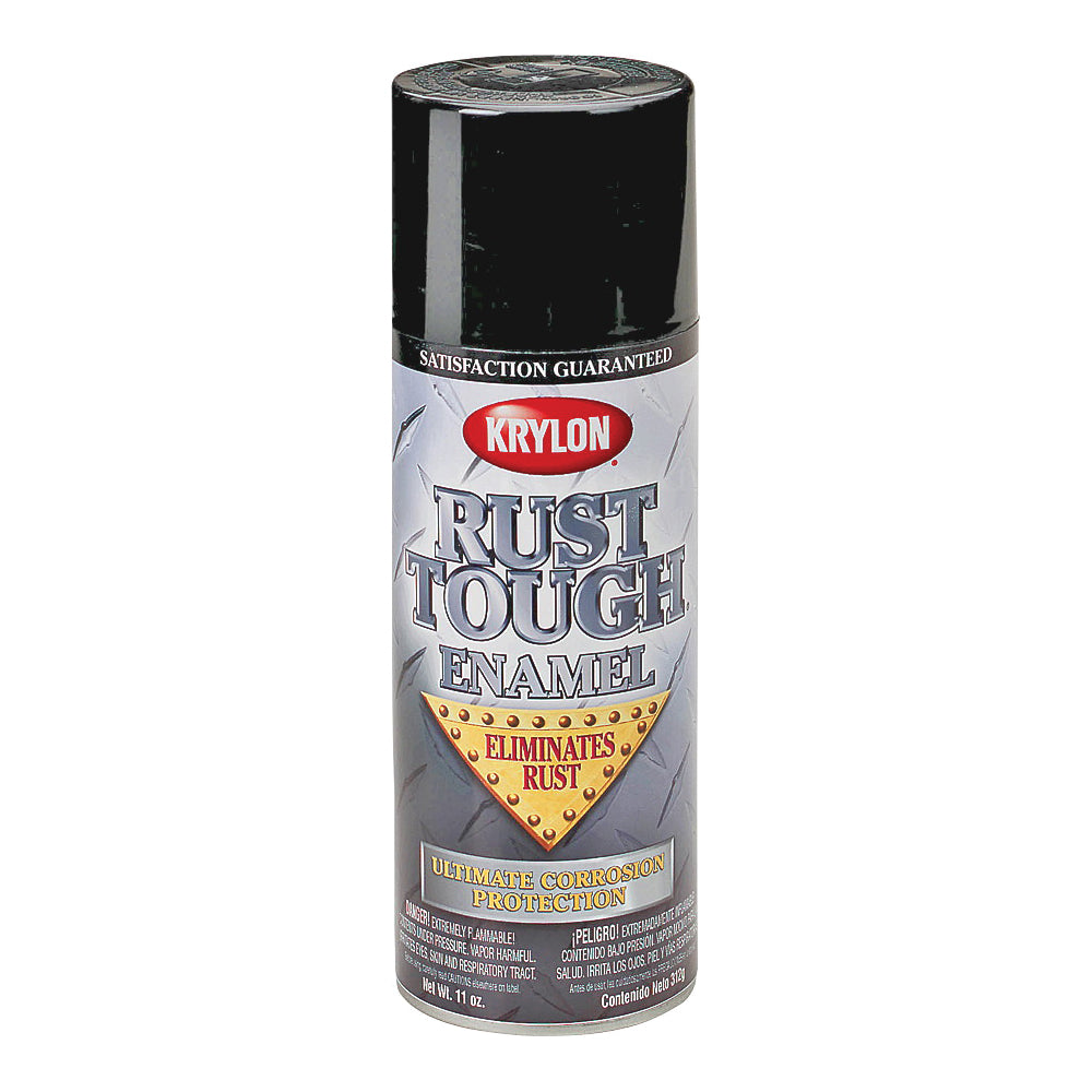 Krylon K09218007 Rust-Preventative Enamel Paint, Flat, Black, 12 oz, Can