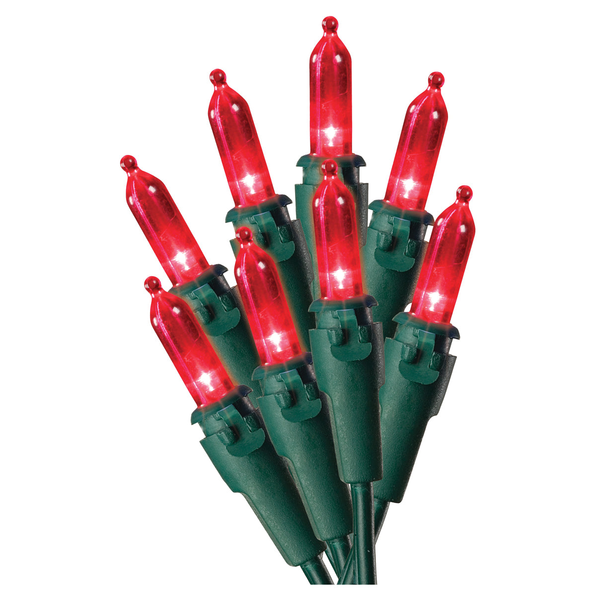 Hometown Holidays U10E406D Light Set, Christmas, 120 V, 2.4 W, 50-Lamp, LED Lamp, Red Lamp, 13.58 ft L