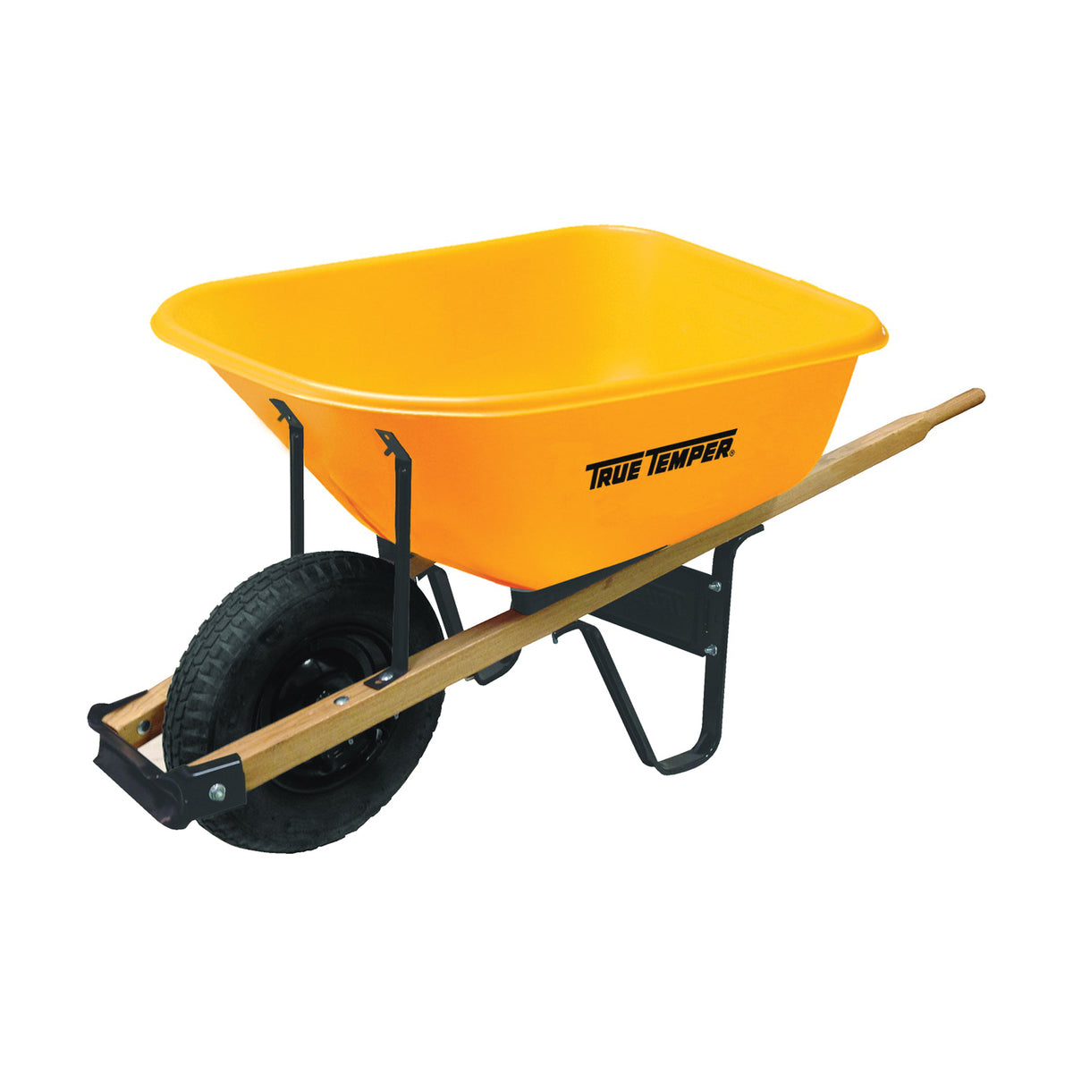 TRUE TEMPER RP625 Wheelbarrow, 6 cu-ft Volume, Poly, 1-Wheel