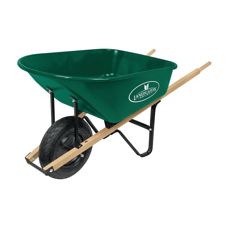 Landscapers Select 34564 Wheelbarrow, 6 cu-ft Volume, Steel, 1 -Wheel, 16 in Wheel