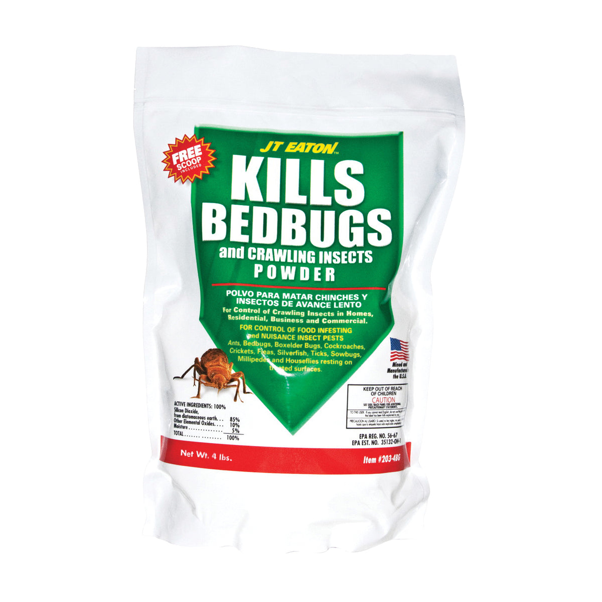 J.T. EATON 203-4BG Insect Powder, Powder, 4 lb Bag