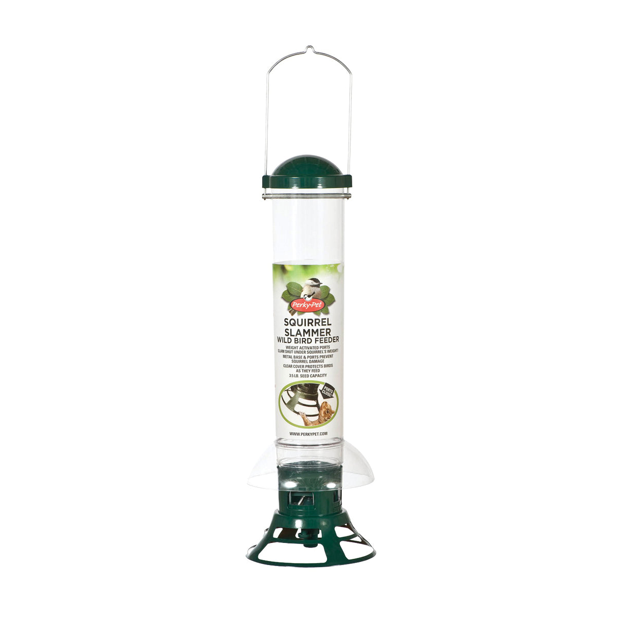 Perky-Pet 5141-2 Wild Bird Feeder, 18-7/64 in H, 3.5 lb, Metal, Clear, Hanging Mounting