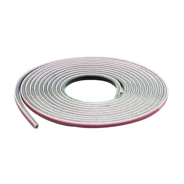 M-D 04267 Replacement Weatherstrip, 1/4 in W, 7/32 in Thick, 17 ft L, Vinyl, Gray, Self Adhesive Mounting