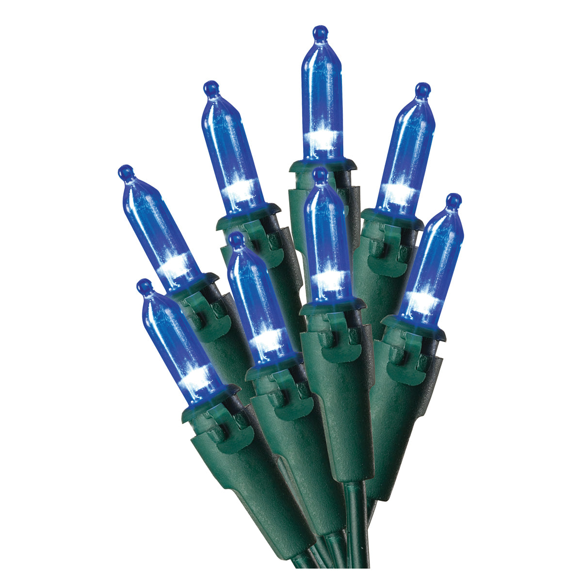 Hometown Holidays U10E406E Light Set, Christmas, 120 V, 4.8 W, 50-Lamp, LED Lamp, Blue Lamp, 13.58 ft L