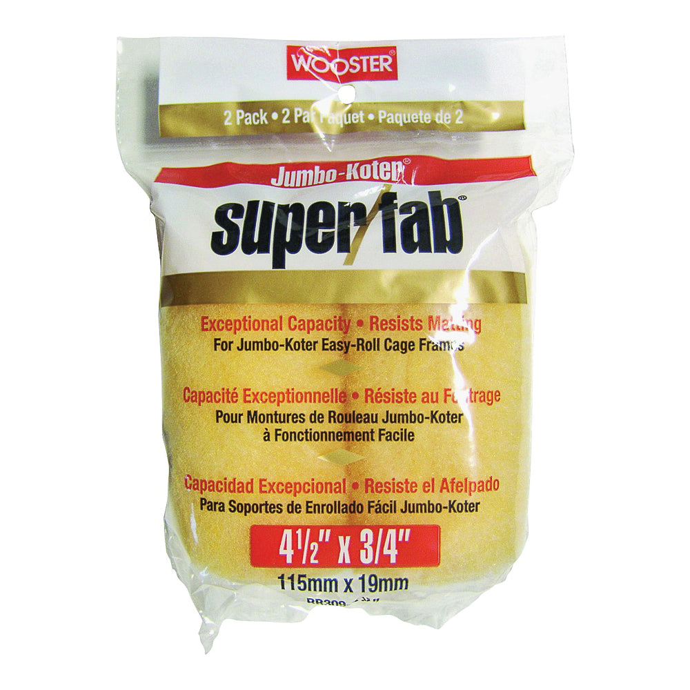 WOOSTER RR309-4 1/2 Paint Roller Cover, 3/4 in Thick Nap, 4-1/2 in L, Knit Fabric Cover, Golden Yellow