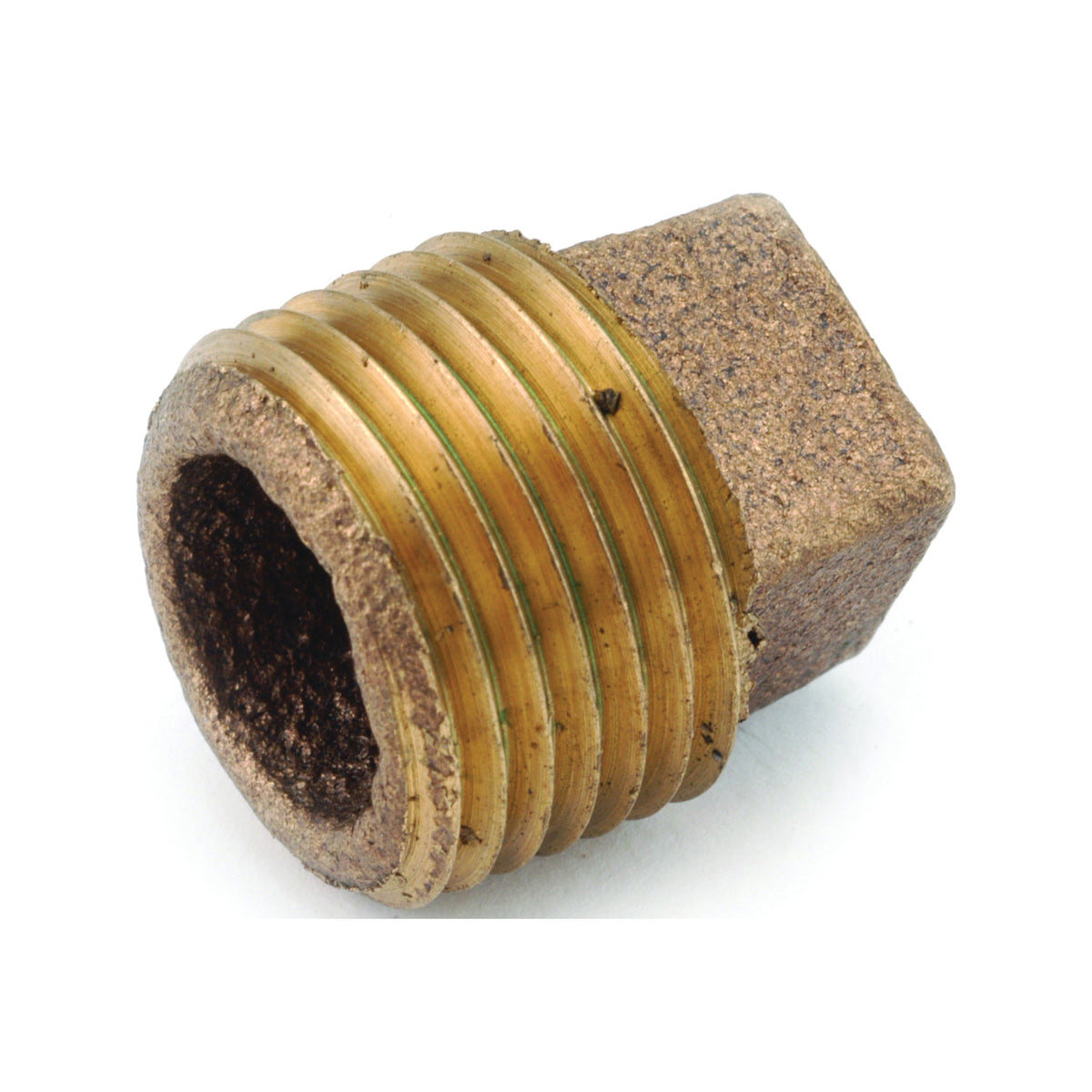 Anderson Metals 738109-16 Pipe Plug, 1 in, IPT, Cored Square Head, Brass