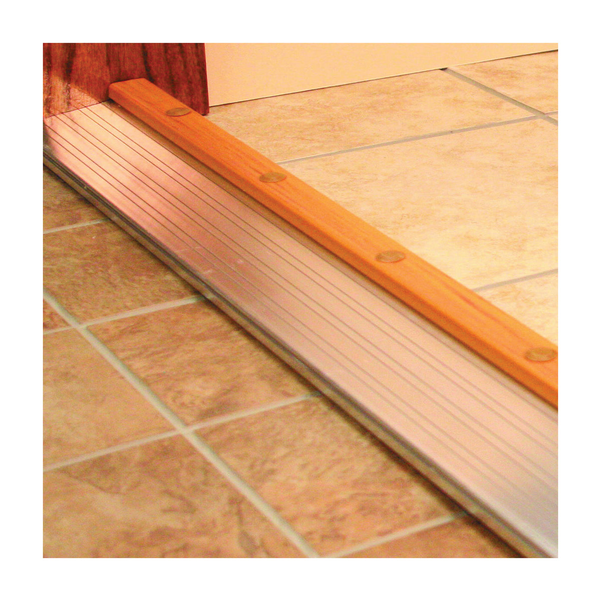 M-D 43822 Break Threshold, 36 in L, 4-9/16 in W, Aluminum