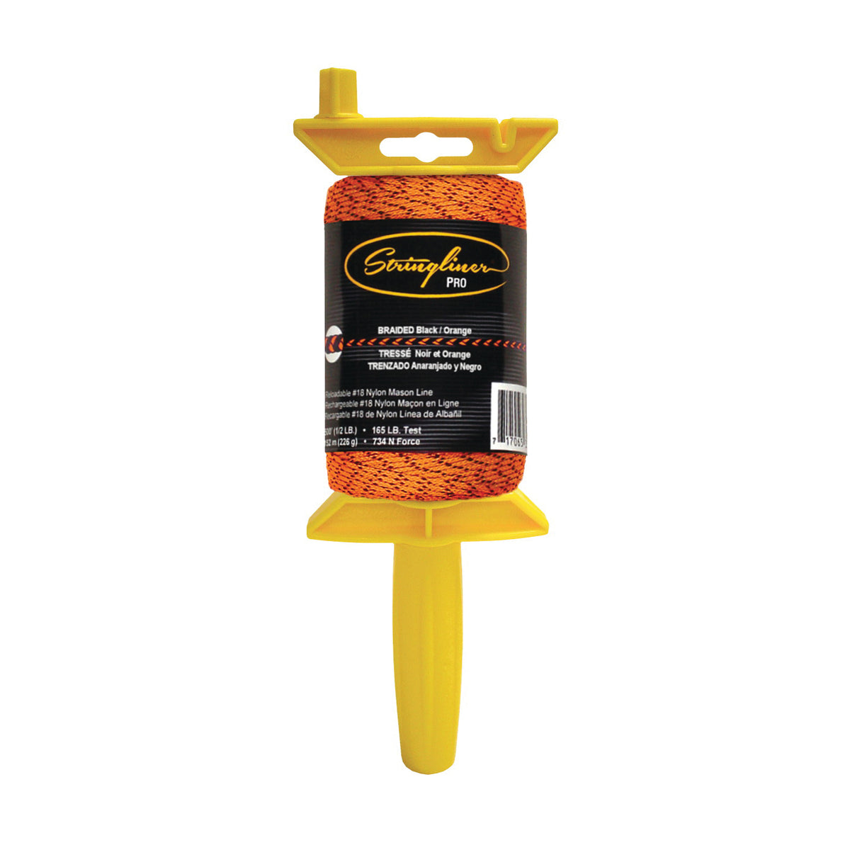 Stringliner 25491 Line Reel, 500 ft L Line, Black/Orange Line
