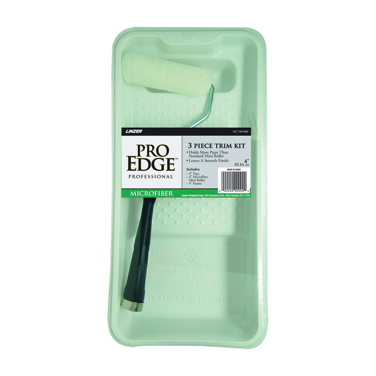 Linzer MS738 Roller and Tray Kit, Mini Size, Microfiber Cloth