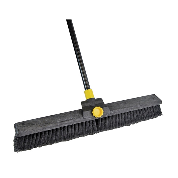 Quickie 00633 Push Broom, 24 in Sweep Face, Polypropylene Bristle, Steel Handle