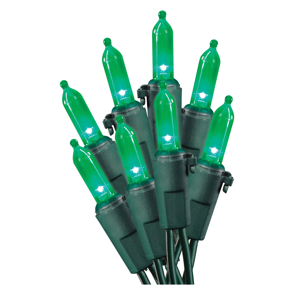 Hometown Holidays U10E406F Light Set, Christmas, 120 V, 4.8 W, 50-Lamp, LED Lamp, Green Lamp, 13.58 ft L