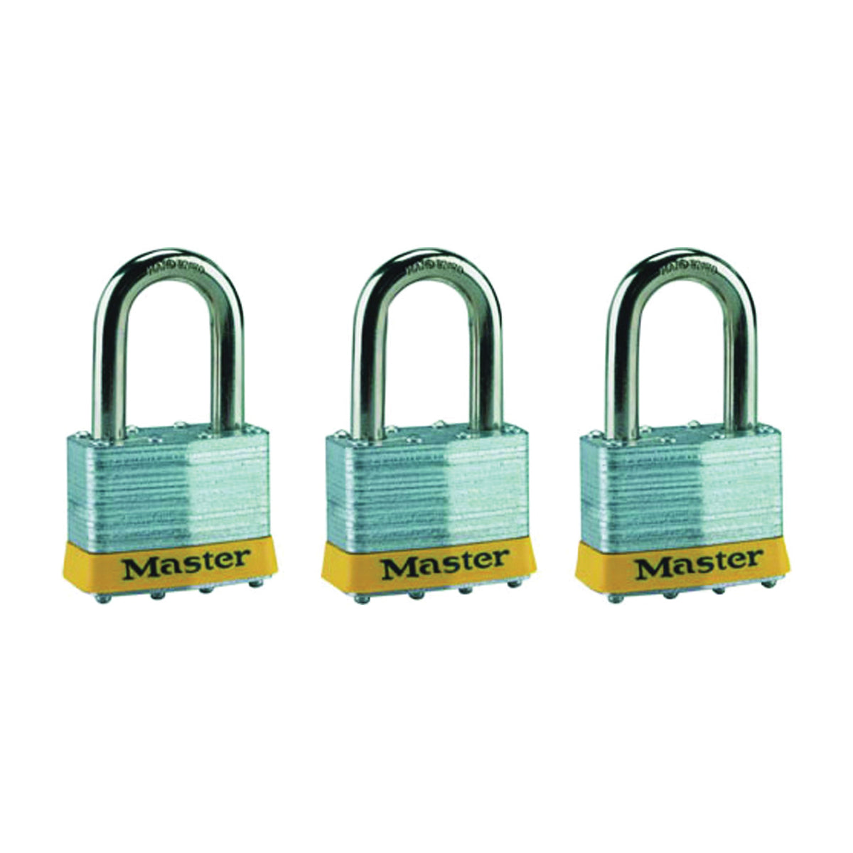 Master Lock 5TRILFPF Padlock, Keyed Alike Key, 3/8 in Dia Shackle, 1-1/2 in H Shackle, Boron Alloy Shackle, Steel Body