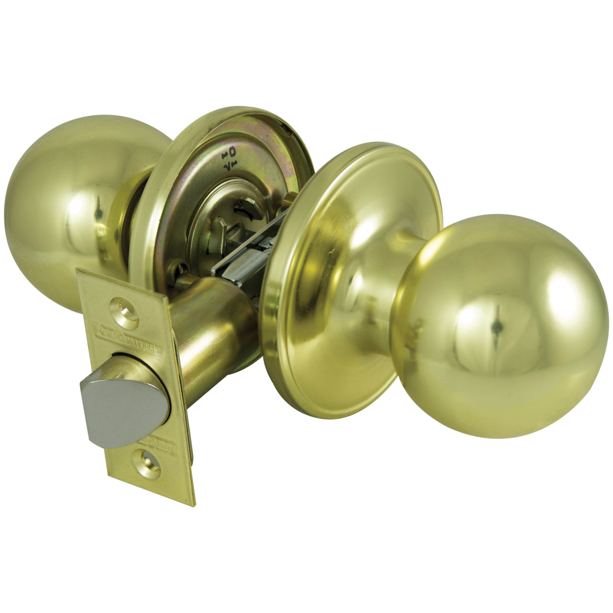 ProSource T3730V-PS Door Knob, Knob Handle, Metal, Polished Brass, 2-3/8 to 2-3/4 in Backset, 44 x 57 mm Strike