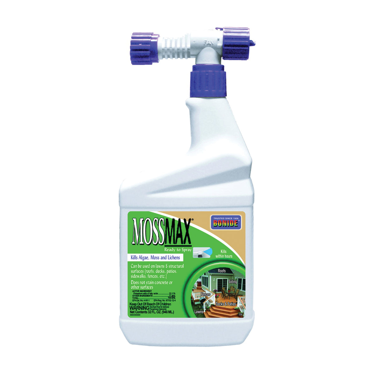 Bonide 728 Moss/Algae Killer, Liquid, Spray Application, 1 qt