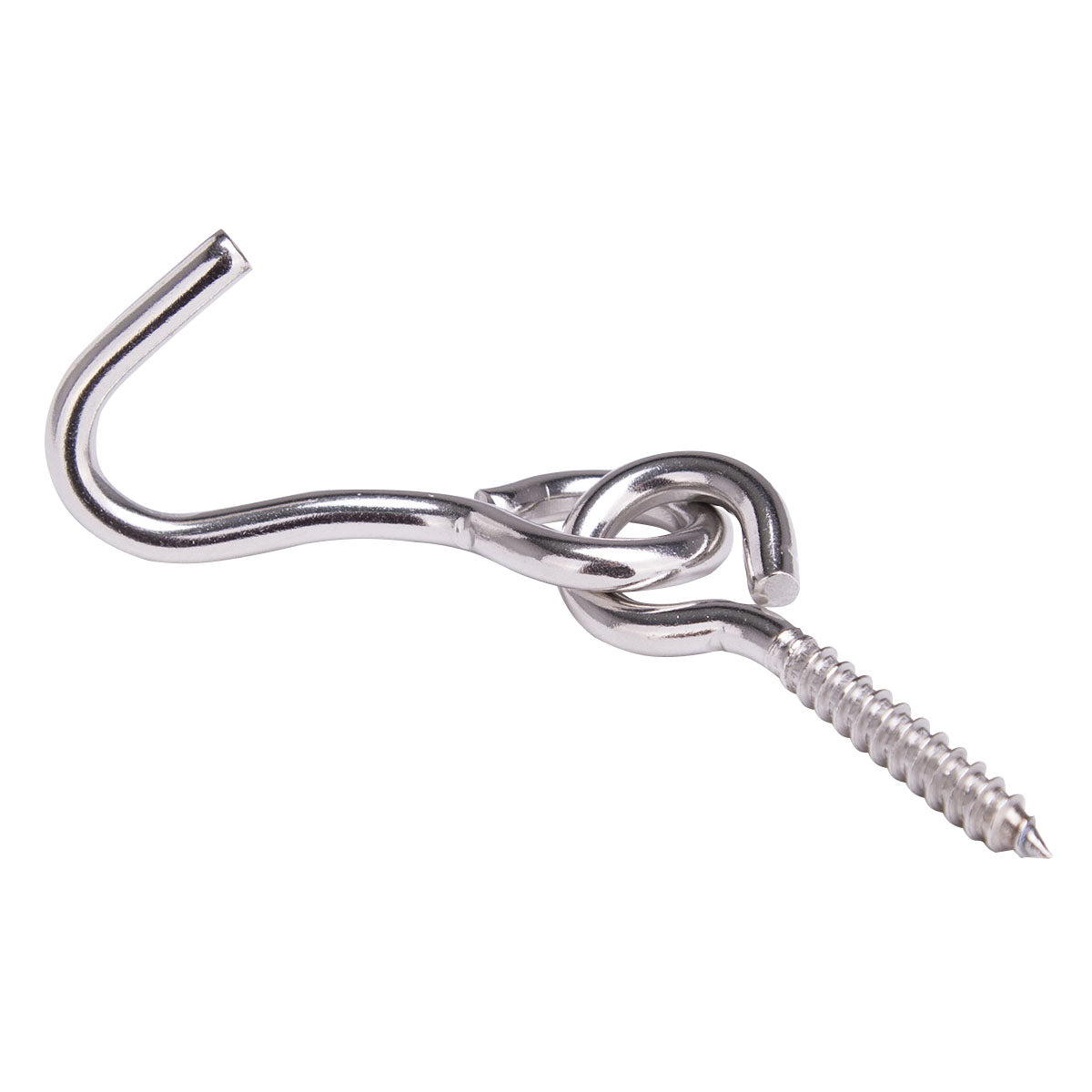 ProSource LR-404S-PS Hammock Hook, 1-1/4 in Opening, Stainless Steel, Silver, Stainless Steel