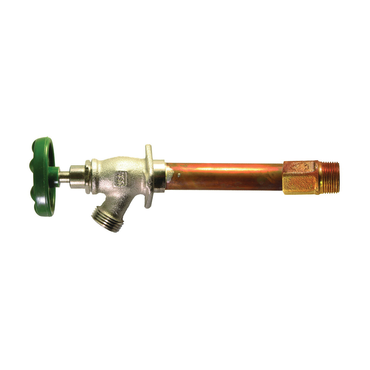arrowhead 456 Series 456-08LF Wall Hydrant, 1/2 in Inlet, MIP x Copper Sweat Inlet, 3/4 in Outlet, 13 gpm