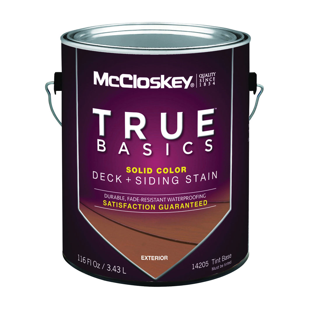 McCloskey True Basics 080.0014205.007 Deck and Siding Stain, Tint Base, Liquid, 1 gal