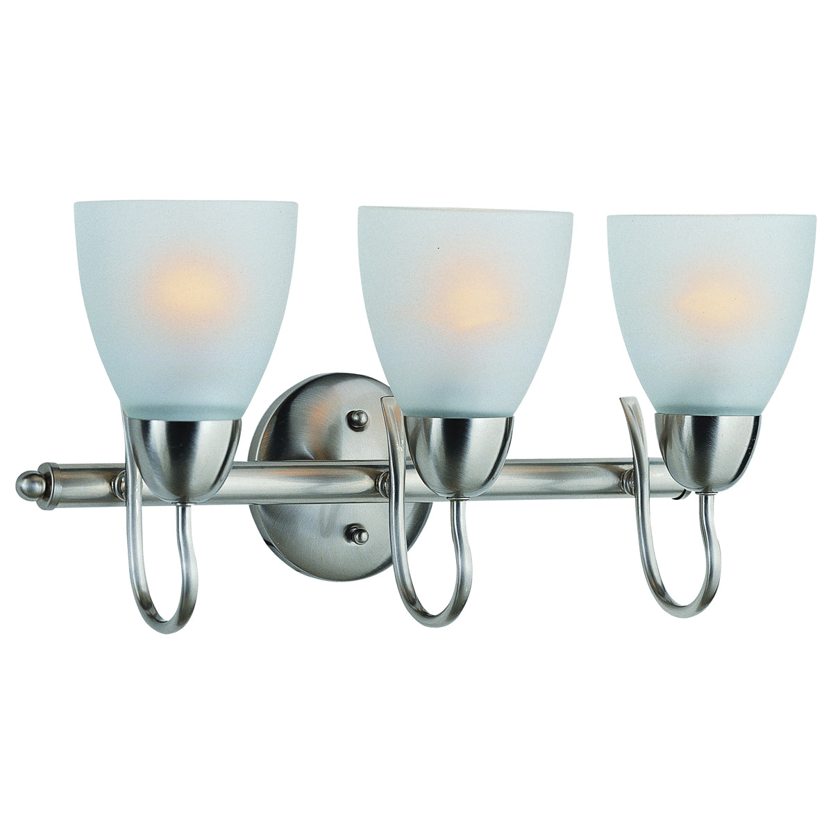 Boston Harbor A2242-93L Vanity Bar Fixture, 60 W, 3-Lamp, A19 or CFL Lamp, Steel Fixture, Brushed Nickel Fixture