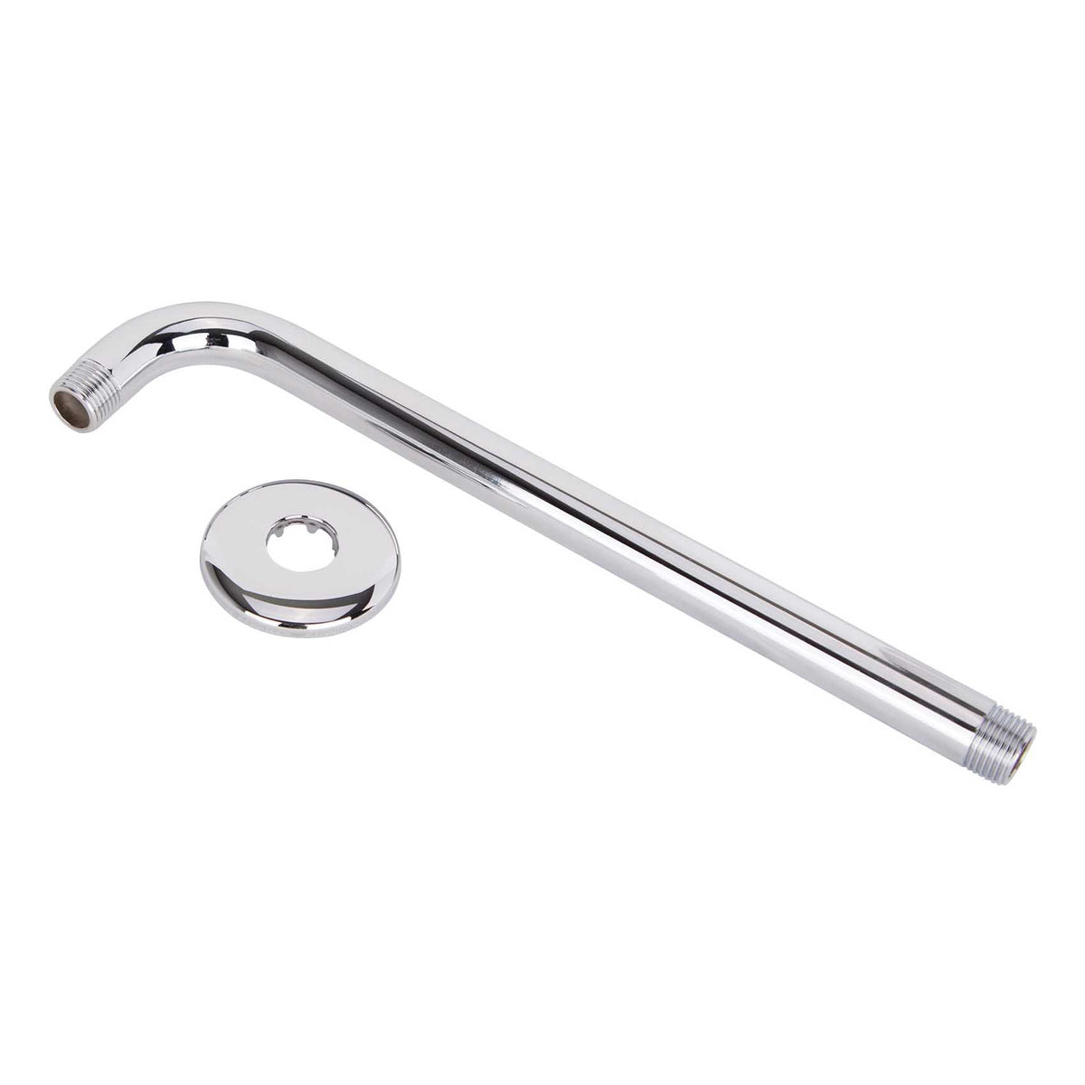Boston Harbor B1180CP Shower Arm, 1/2-14 Connection, Threaded, 2.75 in L, Stainless Steel, 90 deg