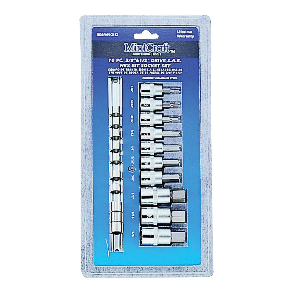 Vulcan TS1010S-P Socket Set, Chrome Vanadium Steel, Chrome