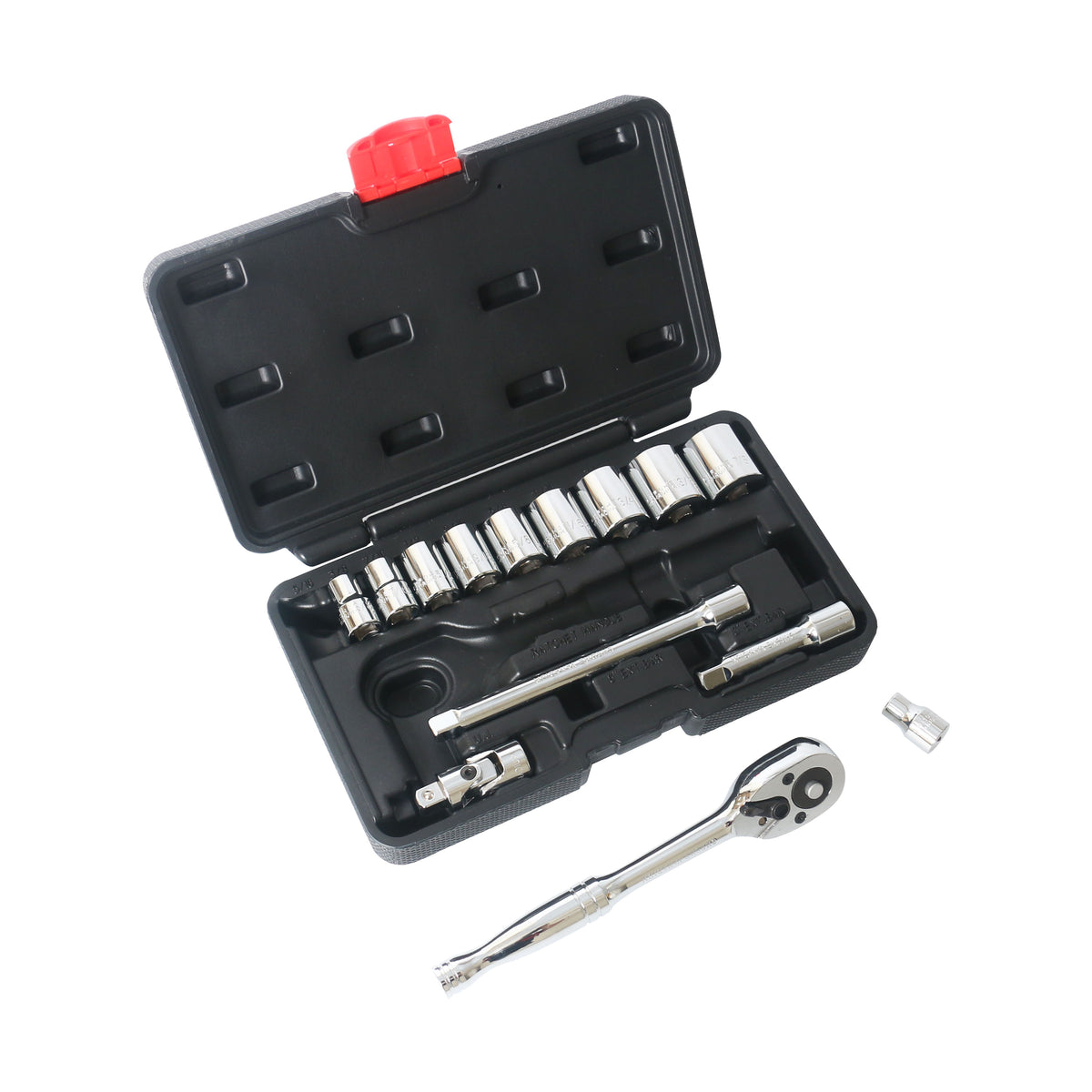 Vulcan TS1015 Socket Set, Chrome Vanadium Steel, Chrome