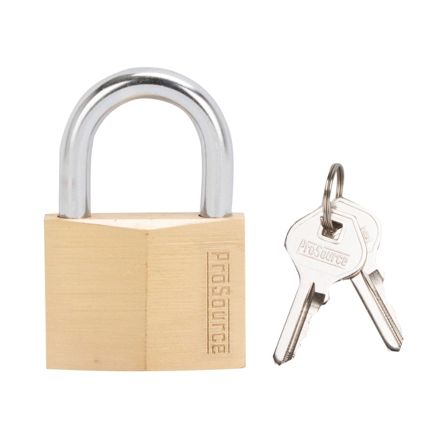 ProSource HD10050 Padlock, Standard Shackle, 5/16 in Dia Shackle, Steel, Brass, Yale Keyway