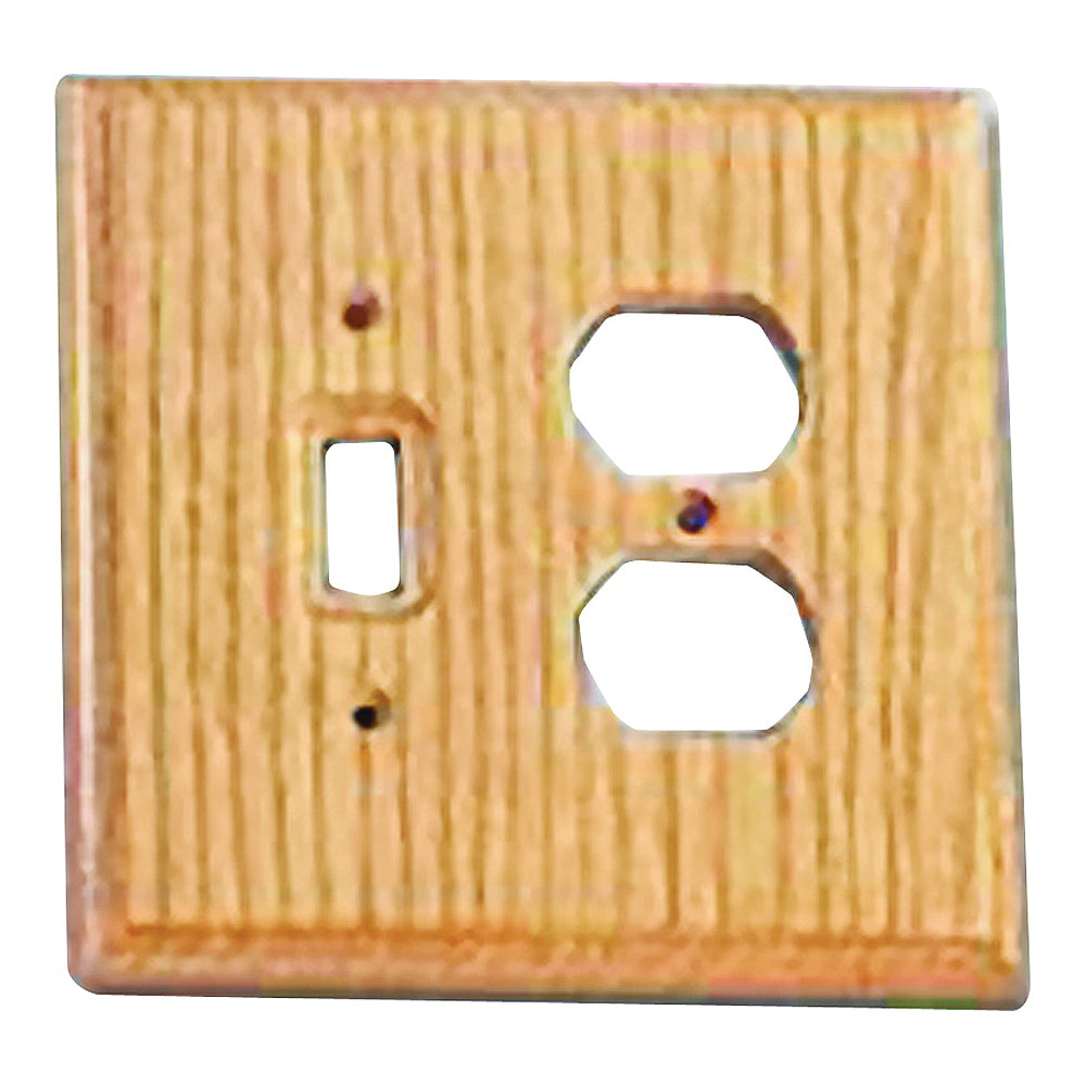 ProSource OAK014 Wallplate, 5-1/4 in L, 5-1/2 in W, 2 -Gang, Oak Wood