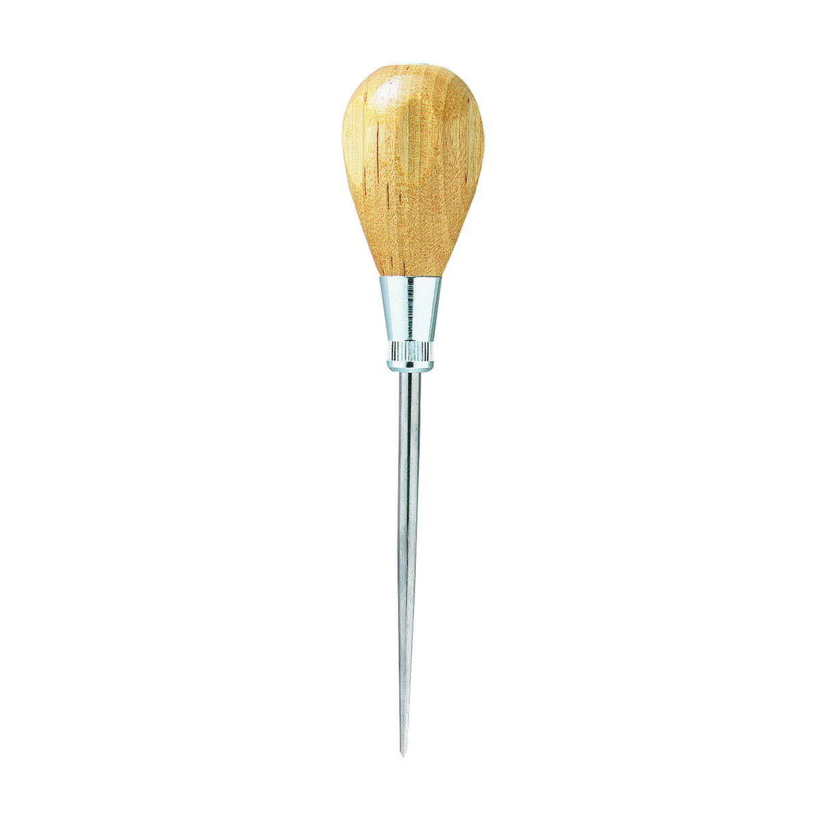 GENERAL 818 Scratch Awl, 3-1/2 in L Shank, 6-1/2 in OAL, Fluted Handle, Hardwood Handle, Steel Shank