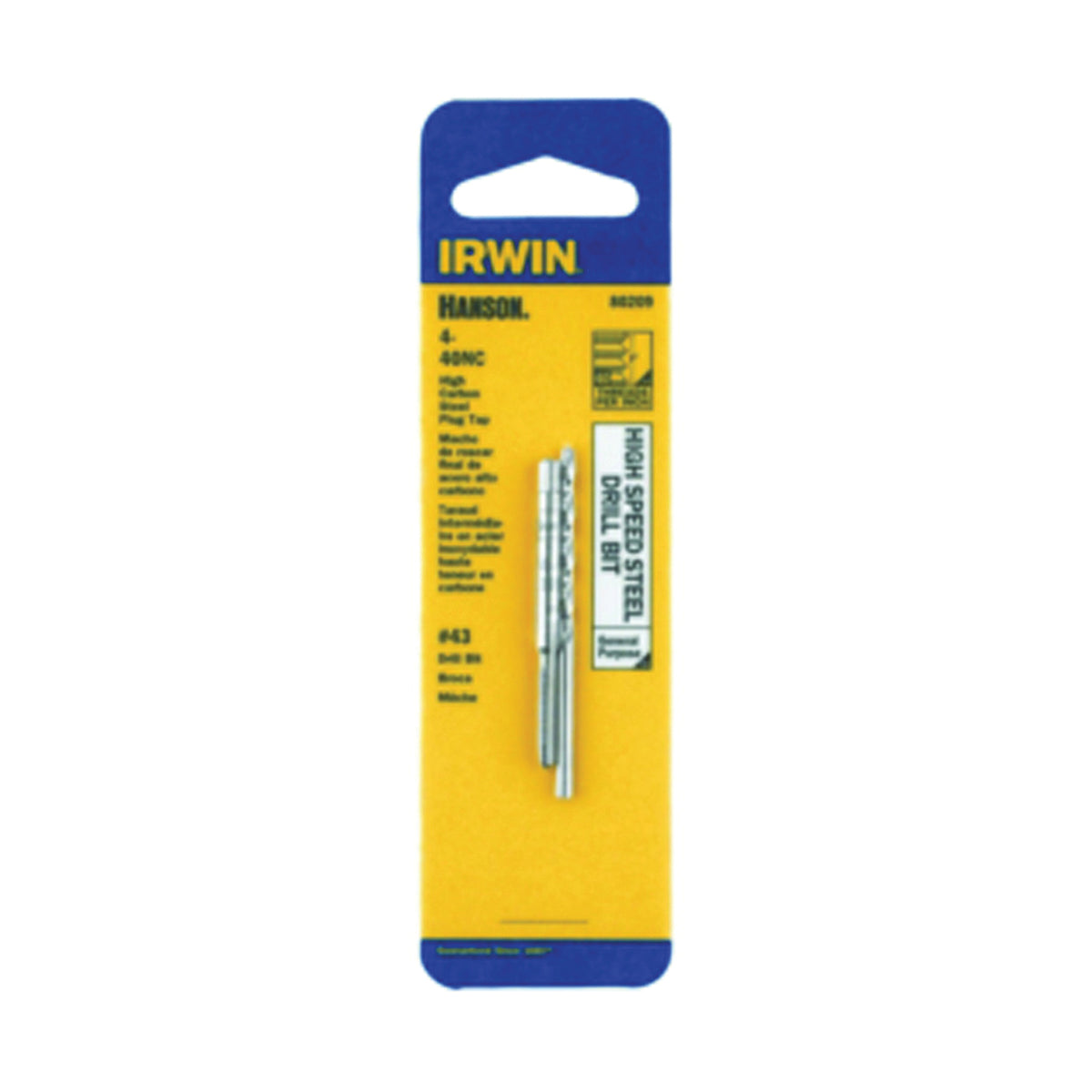 IRWIN 8028 Machine Screw Tap, #10-24 NC Thread, Plug Tap Thread, 4-Flute, HCS